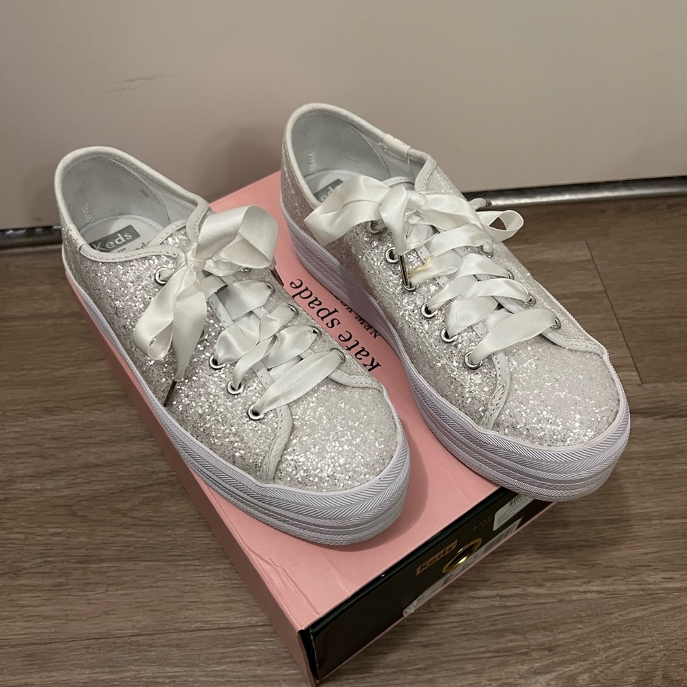 Kate Spade Keds sparkly platform sneakers